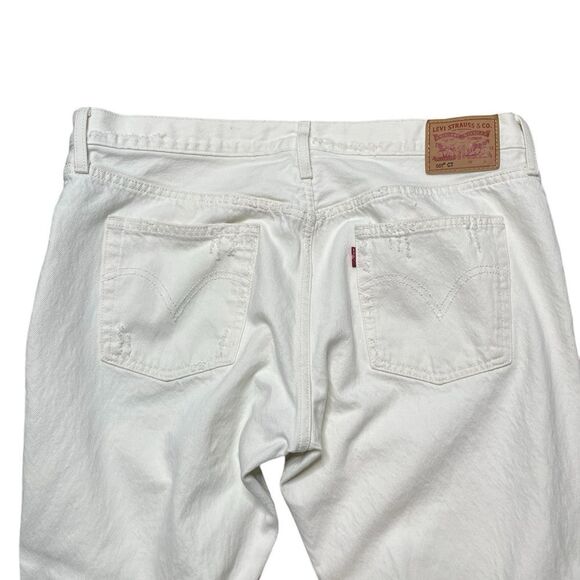 LEVI'S 501 Distressed Jeans White Size 32 x 32 - Picture 3 of 8